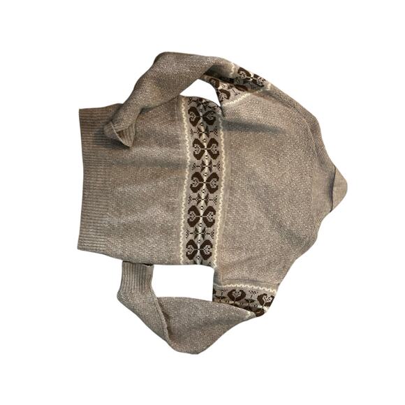 Vintage Heart Band Women's Tan Cowlneck Knit Sweater Size Large - Picture 5 of 6